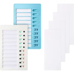 2 Pieces Sliding Chore Chart To Do List Checklist Task Board, Sliding Morning Routine Daily Memo Planning Reminder Board for Kids Adults RV Daily Planning