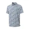 MAELREG Golf Shirts for Men Print Performance Moisture Wicking Dry Fit Heather Stripe Collared Mens Polo Shirt Short Sleeve