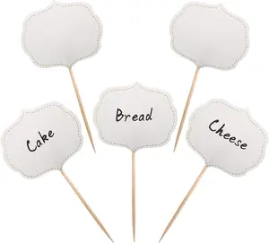 50 Pieces Cupcake Picks Blank Toothpick Flags Cake Toppers Cheese Markers Buffet Labels for Charcuterie Board Food Tags Toothpick Signs,Wedding