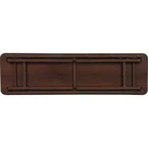 Lorell Economy Folding Banquet Table - Mahogany Rectangle Top - 60" Table Top Width x 18" Table Top Depth x 0.62" Table Top Thickness - 29" Height - Melamine Top Material - 1 Each