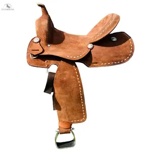 Resistance Roughout Barrel Western Saddle with Buck stitch barrel saddle