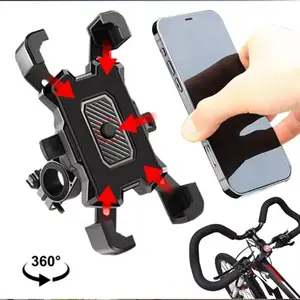 New 360° Rotating Anti-Slip Bicycle Phone Holder, Motorcycle Mobile Stand, Car Mount, Handlebar Phone Bracket, Smartphone Accessories, Universal Phone Holder