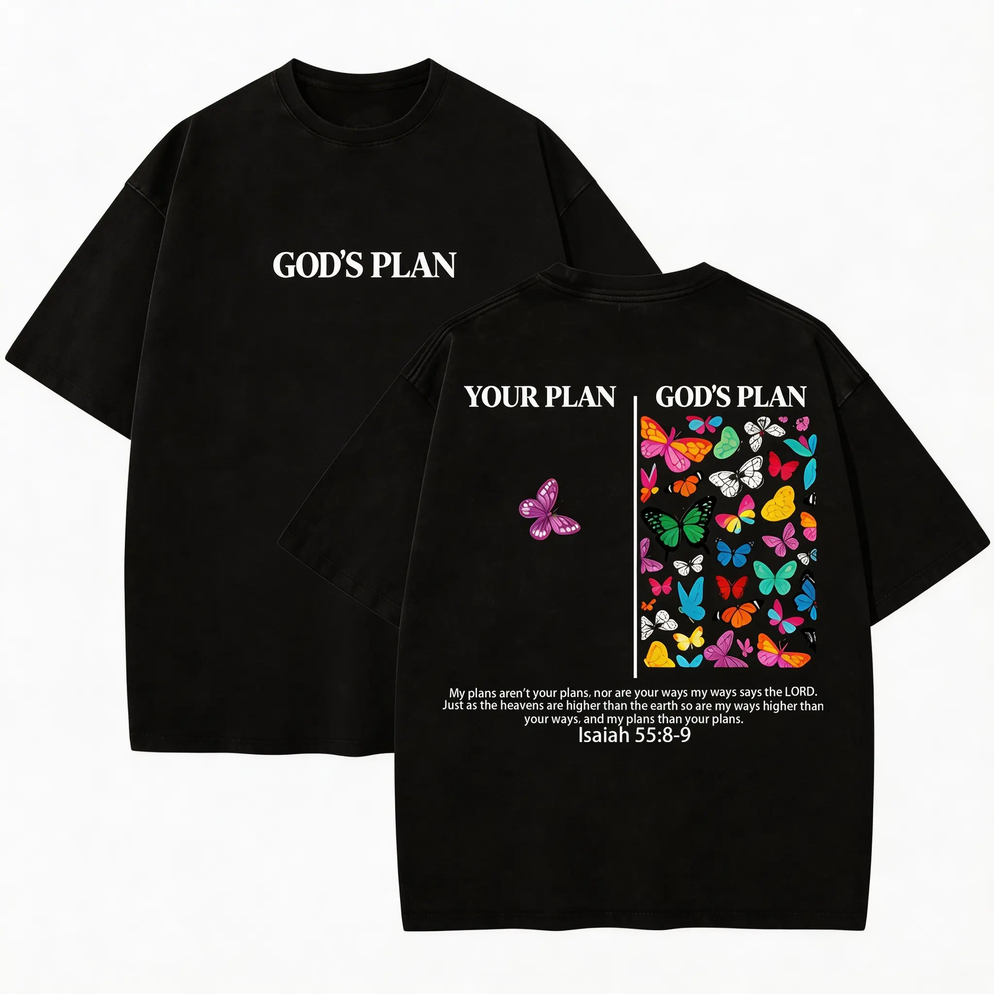 New Men’s Collection - "God’s Plan" Unisex T‑Shirt Christian-inspired tee, retro ’90s graphic style, trendy everyday top, street-style summer essential, perfect gift for him or her