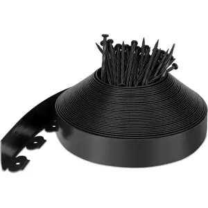 Garden Edging, 3" x 100' Landscape Edging, No Dig Edging for Landscaping with 120 count Anchoring Spikes, Flexible Landscape Border Edging for Landscaping, Yard Lawn, Flower Beds(Black)