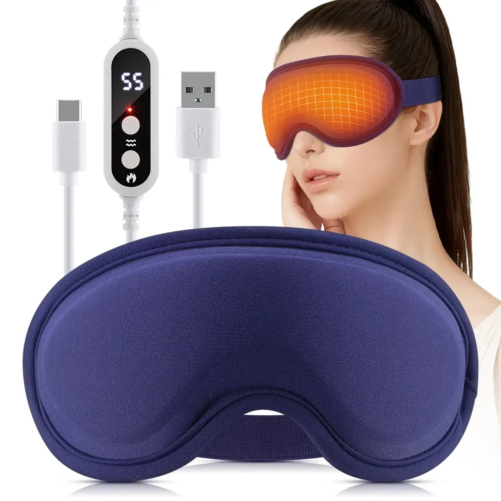 Electric Eye Massager, USB Powered, 5 Heat Settings, 6 Massage Modes, 15-Min Timer, Portable Sleep Mask, Office & Travel Friendly, Relaxation Aid, Portable Massagers