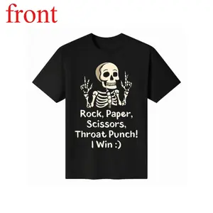 Funny Rock Paper Scissors Throat Punch Win T-Shirt for Game Lovers Men Women Casual Streetwear