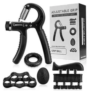 Hand Grip Strengthener Kit (5 pack Kit), Forearm Grip, Adjustable Resistance Hand Gripper, Stress Ball