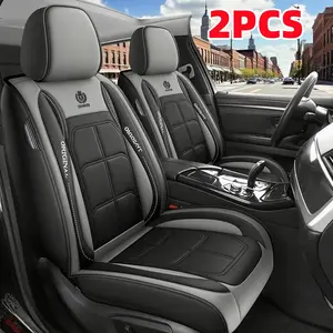 Regular Cab 2PCS Car Seat Covers - Waterproof Wear-Resistant PU Leather Scratch-Resistant Durable Front Seats Interior Two-Piece Fully Wrapped Muscle Seat Covers