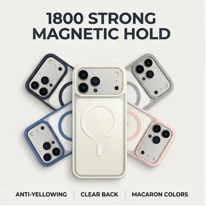 Transparent Magnetic Wireless Charging TPU Plastic Phone Case Accessories - Drop-Proof Protection, Shock-Resistance, Flexible Edges, Sturdy Back Panel, Compatible with iPhone 18 Pro Max/17/16/15/14/13/12/11 Max Plus Mini/17 Air/17 Pro