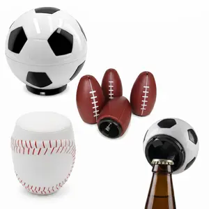 Soccer, Rugby & Softball Shaped Bottle Openers - Ergonomic Bar & Restaurant Utensils, Summer Party Must-Haves with Sporty Charm