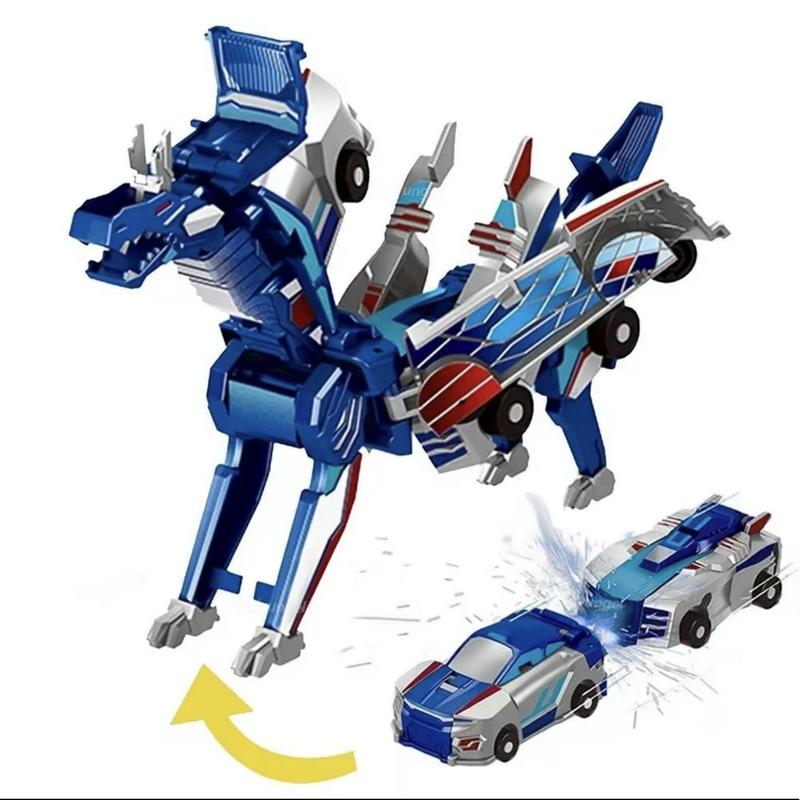 Magnetic Dinosaur Transformer Car Toy, 2-in-1 Magnetic Cars That Transform into Flying Dragon