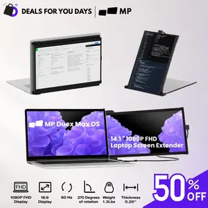 Mobile Pixels Duex Max DS 14.1'' FHD 1080p Laptop Screen Extender, 1.8lbs Ultra-Slim Portable Monitor for 14"-17.3" Laptop, Plug & Play Travel Dual Screen Compatible with mac/Windows/Apple/Android/Switch