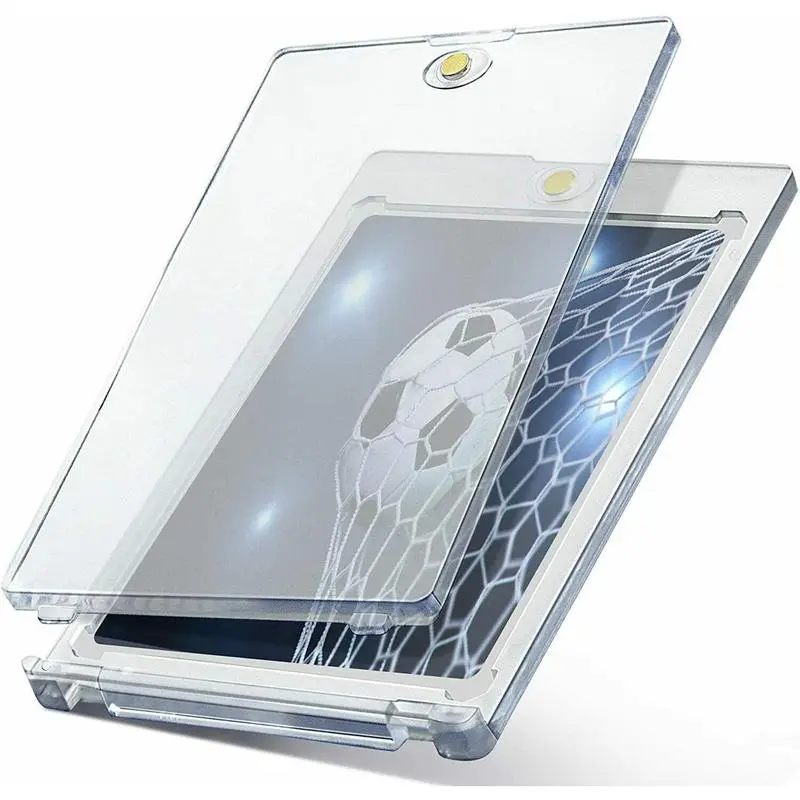 35pt Magnetic Hard Sleeve Holder Case for Sports Collecting Cards - Secure Mag Closure, Water-Dust Shield, UV Fade Guard, Scratch Protection, 1-Touch Easy Retrieval, MTG/Sports Fit - Fits Standard-Size Collectibles, Toploaders - Ideal Gift for Collectors