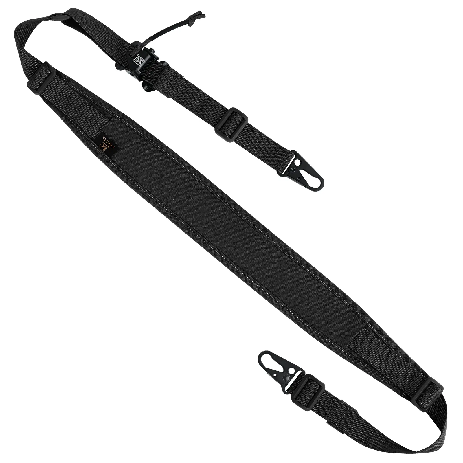 KRYDEX Modular 2-to-1 Point Convertible Tactical Sling, 2.25" Padded Strap, 500D Cordura Nylon, Quick Adjust Pull Tab, Removable Clash Hooks, Hook Carabiner