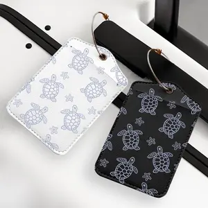 Turtle Pattern Luggage Tag, 1 Count PU Leather Luggage Tag with Privacy Cover, Lightweight Stylish Travel Accessories, Travel Essentials