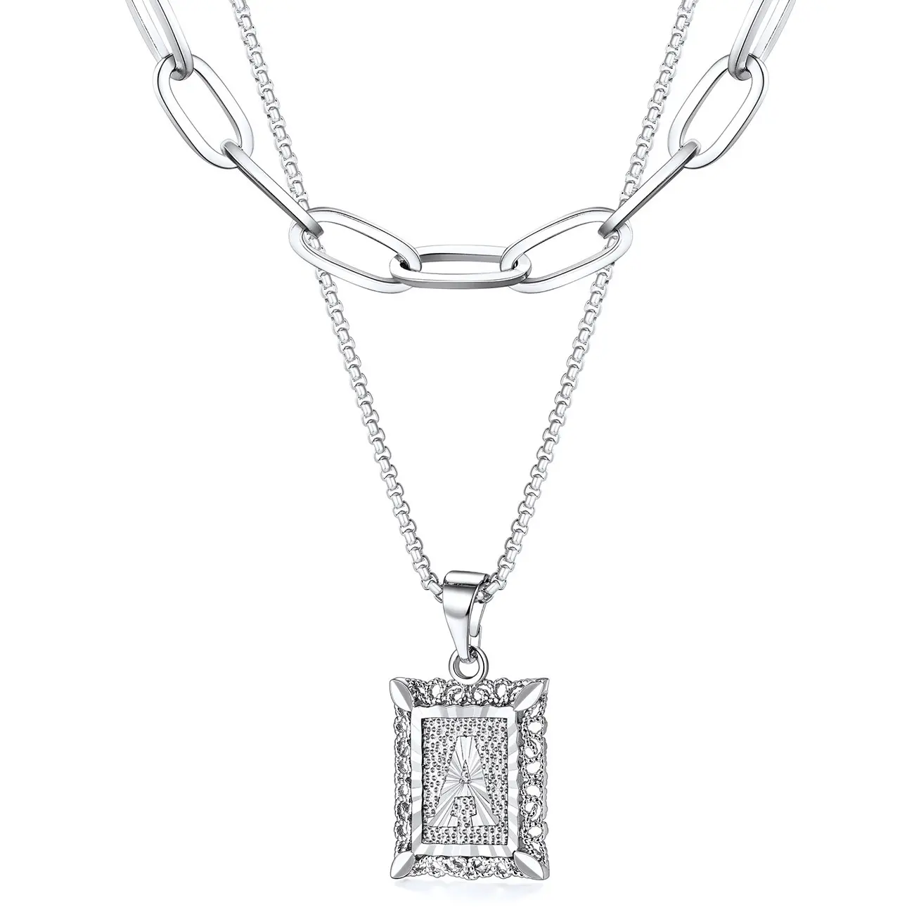 Stack with Chain-Silver