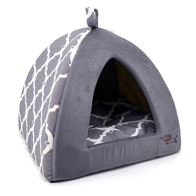 Pet Tent Bed for Cats & Small Dogs - Cozy Retreat with Super-Soft Poly-Foam & Ultra-Plush Pillow - Sturdy Design, Machine Washable, Easy Assembly - Perfect for Home Charm & Pet Comfort - Puppy