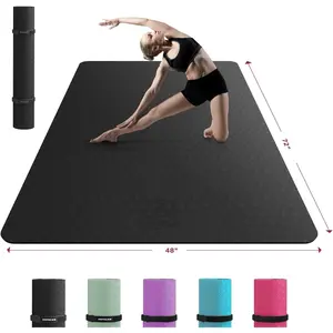 Yoga Mat - 72"x48"/78"x54", 1/4" & 1/3" Thick, Non-Slip, Durable, , Wide Exercise Mat for  Workouts, Yoga, Pilates, Stretching, Meditation (Barefoot Exercise)