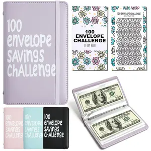 Motivational Cash Envelope Savings Challenge Binder – Durable Money Organizer with Inspiring Quotes, 100 Envelopes Budget System, Financial Goal Tracker & Savings Planner Book, Easy Way to Plan and Save $5,050 Through Structured Saving Challenges