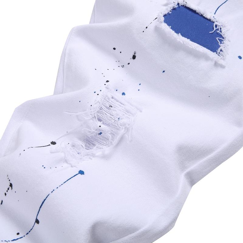 Men's Slim Fit Jeans Ripped Skinny Jeans for Men, Fashion Biker Jeans Stretch Moto Denim Pants Menswear Casual