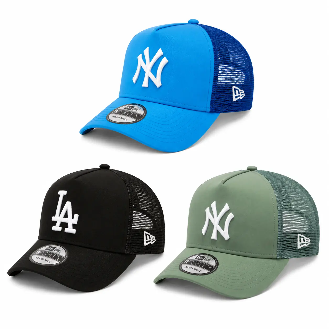 New Era MLB Dodgers Yankees 9FORTY Adjustable Mesh Trucker Style, Snapback Strapback Cap – Baseball Hat for Men Women, Unisex Streetwear Sombrero, Urban Fashion USA 2026, Retro Vintage Sport Look, TikTok Trend