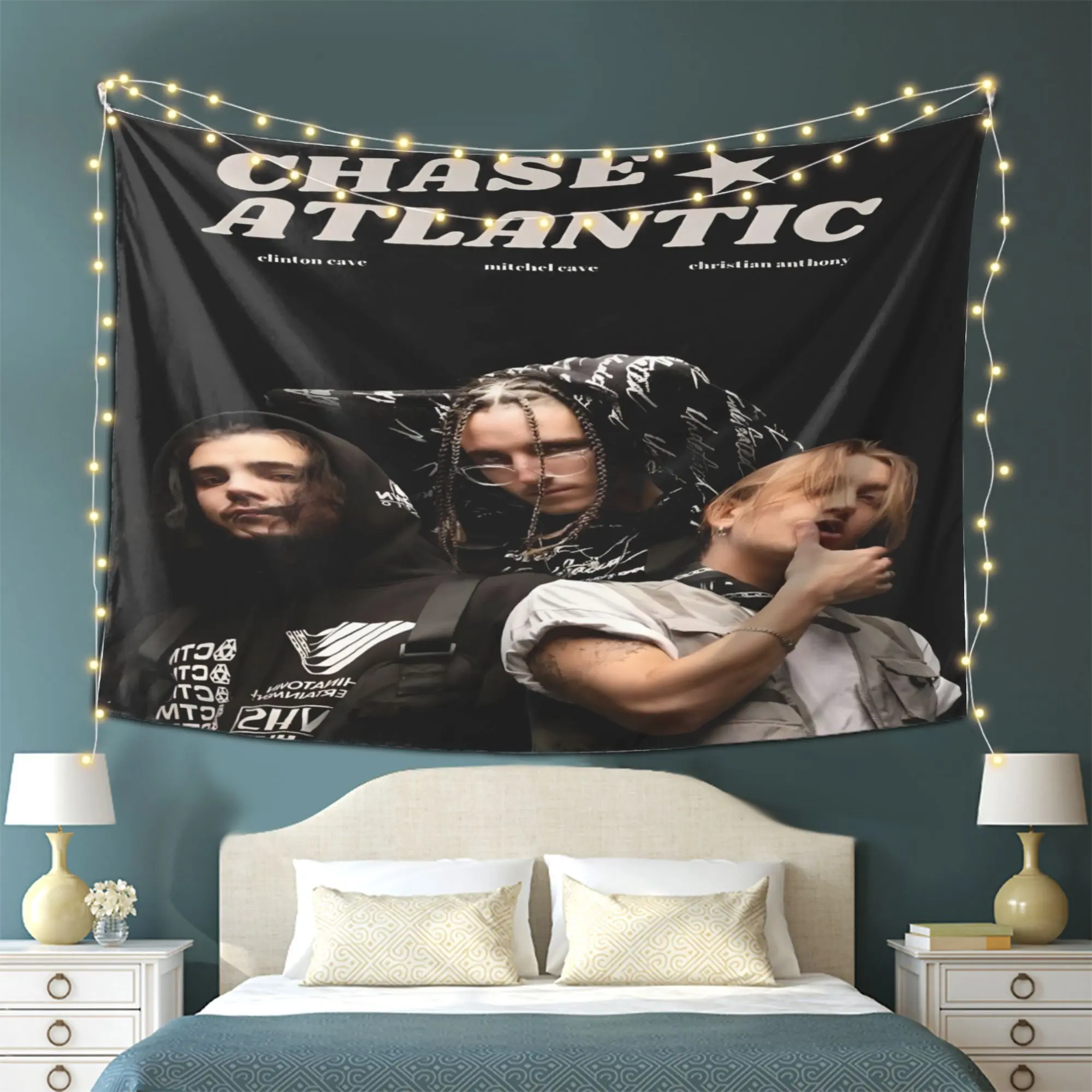 Chase Atlantic Themed Tapestry Wall Hanging - Horizontal Design Suitable for Bedrooms, Dorms & Living Rooms, Soft Skin Fabric Poster with Iconic / Print, Easy to Hang Gift for Fans