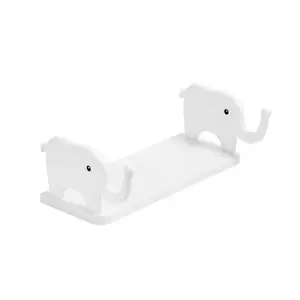 1PCS Elephant Shaped Shelves,Multifunctional Storage Rack Elephant Storage Rack Hanging Storage Rack for Kitchen Room(White)
