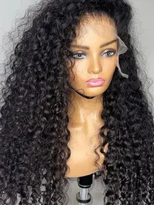 Free Part Curly Lace Front Wig 26 Inches Long with 180% Density, Medium Length Women's Headband Wig for All Seasons Lace Frontal Wigs