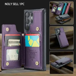 Card Holder Design Phone Case Cover, PU Leather Phone Case with Card Slot, Phone Accessories for Samsung Galaxy  S26Ultra S25Ultra S24 Ultra S23 Ultra S22 Ultra, Protective Casing