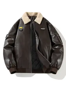 Men's classic faux leather biker jacket - windproof, cotton lined, multi-pocket design for hiking, skiing and outdoor activities, stylish for men and a great winter gift for your boyfriend Puffa jacket windbreaker jackets leather jacket