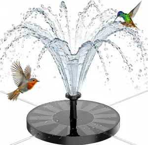 Solar Fountain, Solar Powered Bird Bath Fountain Pump with 6 Nozzles 2.5W Solar Panel Kit Water Pump, Outdoor Watering Submersible Pump for Pond, Pool, Garden, Fish Tank,for Father' s Day,Graduation,Summer Pool Outdoor Water