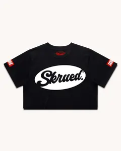Women’s Crop Chunky Shadow Tee - Black