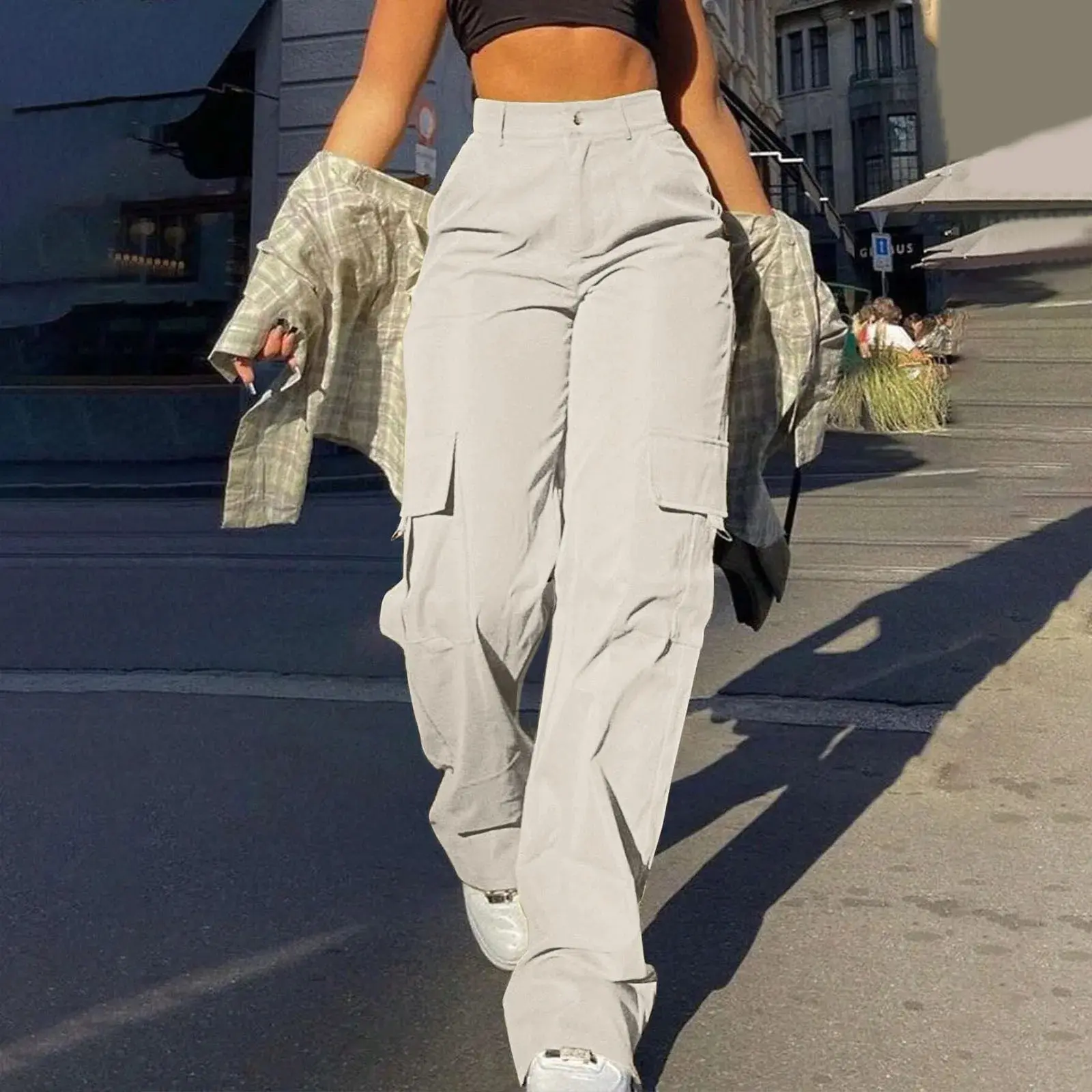 Buckle Cargo Pants Women