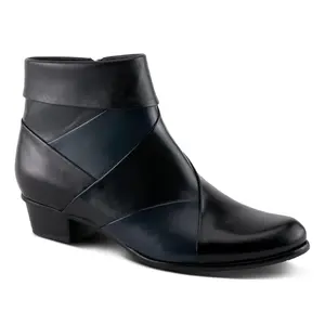 Spring Step Leather Block Heel Booties - Mayvilla