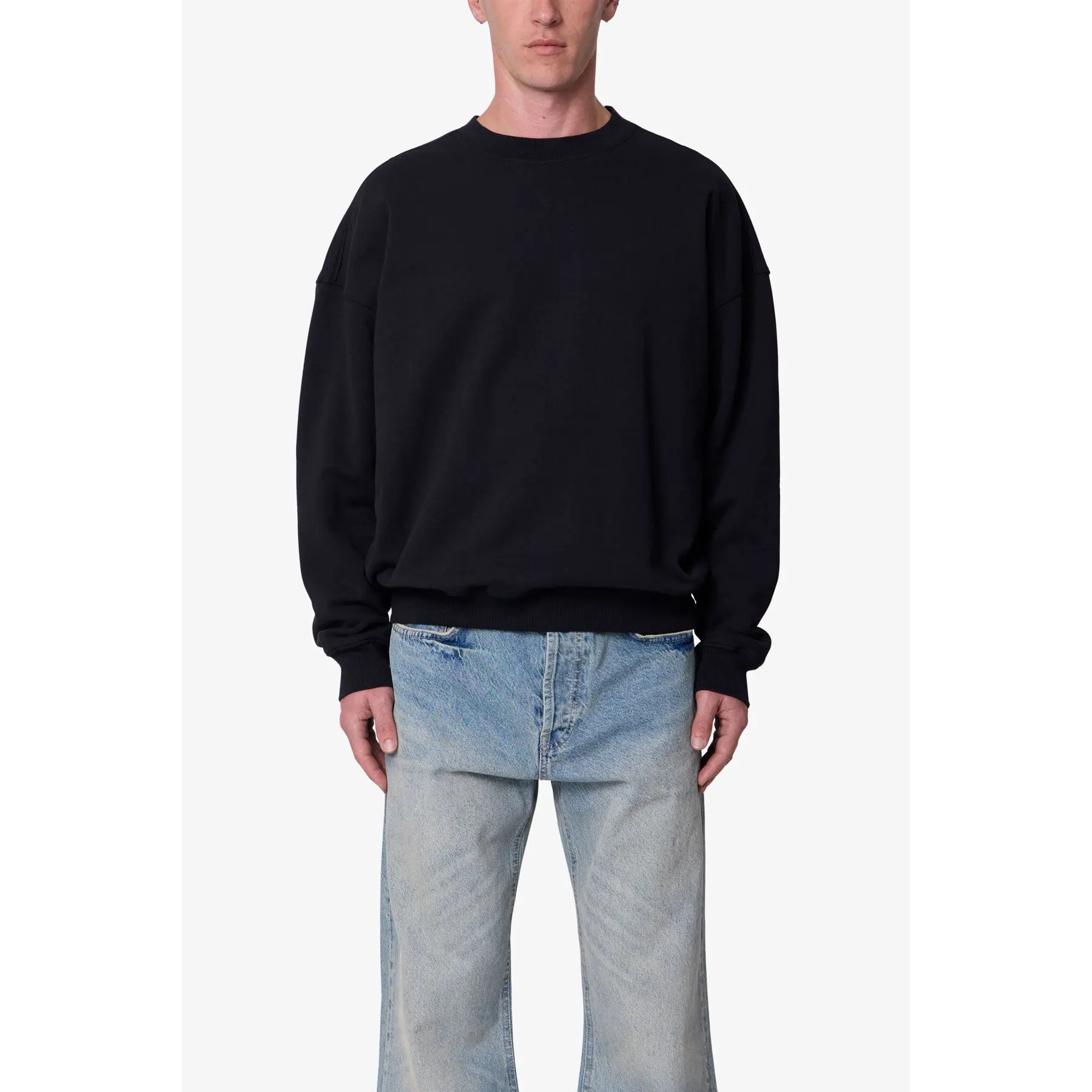 mnml Heavy Basic Crewneck Sweater - Black