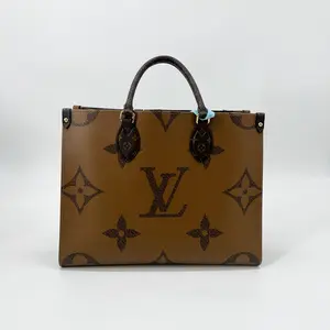 Pre-owned Louis Vuitton Reverse Monogram Tote Bags LV Onthego MM Brown OTG Brown