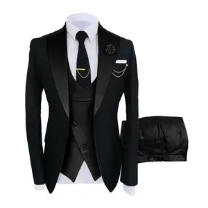 Men's Slim Fit 3-piece Suit Set -Double BreastedBlazer, Vest & Pants for Weddings and Formal Eventscasual suit Mens Slim wedding suit pocket suit Men'sThree-Piece party suits business casual Tuxedo business casual outfits office work clothes