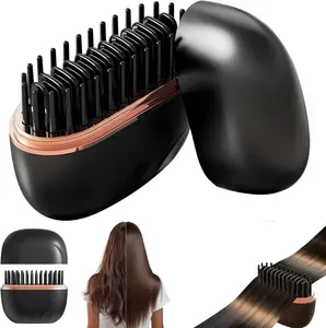 Wireless Hair Straightener Comb, Mini Cordless Hair Straightener, Portable 2-in-1 Heated Comb & Iron, Ionic Smooth Hair Brush, Mini Pocket Model, USB-Rechargeable Travel-Friendly Styling Tool, Multifunctional Hair Styler for Travel & Home