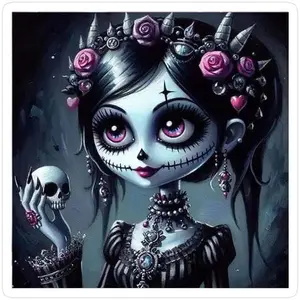 1 DIY diamond painting kit, 5D diamond art kit, DIY decoration, skull, rose, jewelry diamond painting kit full round drill, mosaic, diamond art, DIY art home decor, suitable for Christmas.