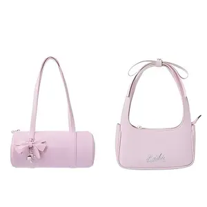 Barbie Luxe Series Shoulder Bags Butterfly & Cylinder Shoulder Bag Adjustable Strap Stylish & Elegant Fashion Trendy Street Outfit Accessories for Girls Pink Handbag Ideal Gift Holiday Christmas Gift for Girls Student Campus