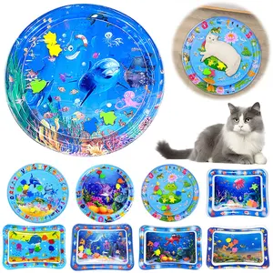 Water Sensory Play Mat Thickened Inflatable Water Mat For Cat Dog Pet Playmat With Fish Ocean Theme Baby Safety Cushion Ice Mat