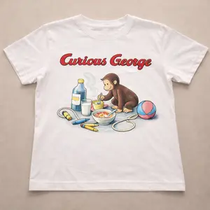 Vintage 1998 Curious George Doctor George Cartoon Baby Tee