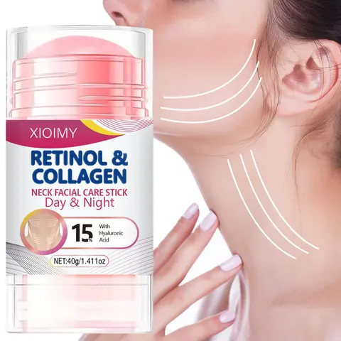 Retinol and Collagen Neck Care Roller Stick, Moisturizing, Hydrating and Firming Neck Cream Stick with Hyaluronic Acid, Lifting Neck Skin-Care Product for Women, Moisturizer