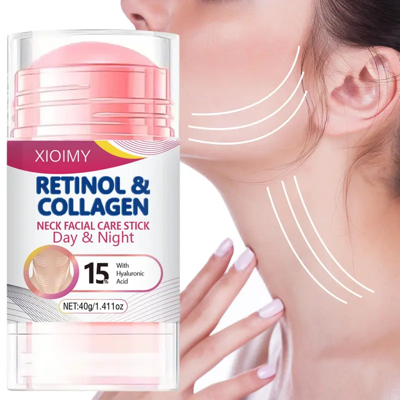 Retinol and Collagen Neck Care Roller Stick, Moisturizing, Hydrating and Firming Neck Cream Stick with Hyaluronic Acid, Lifting Neck Skin-Care Product for Women, Moisturizer