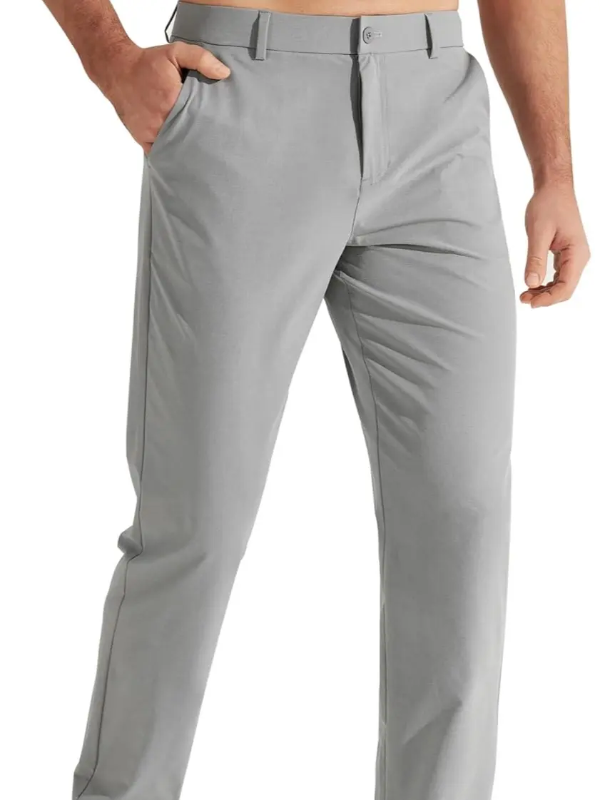 Men's Golf Pants Stretch Work Dress Pants 30"/32"/34" Quick Dry Lightweight Casual Comfy Trousers with Pockets for Everyday Wear