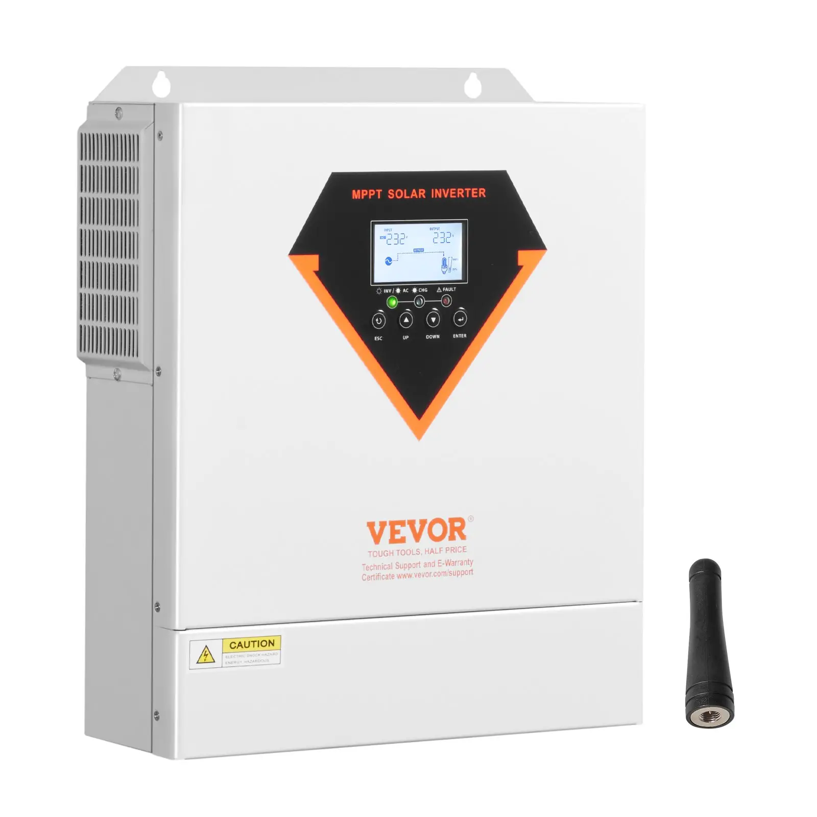 VEVOR Hybrid Solar Inverter, 3500W, All in One Pure Sine Wave Power Inverter Charger, 24V DC to Single-Phase 220/230V AC, with Built-in 100A MPPT Solar Controller, for Off-Grid System Lead Acid Lithium BatterySummervibes