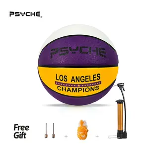 PSYCHE Beginner Basketball with Free Pin and Pump, Standard Size 5 Rubber Basketball Ball for Indoor Outdoor, Made for Streetball Basketball Games, Christmas gift