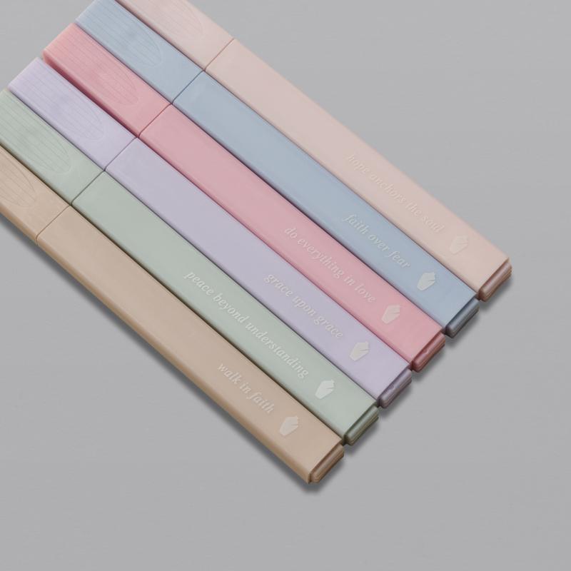 Alabaster Bible Highlighters - No Bleed Highlighter, 6 Pcs, Chisel Tip, Muted Pastel Color, Pastel Set, Aesthetic Bible Study Supplies bible journaling