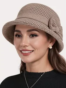 Women's UV Protection Fall & Winter Fisherman Hat, Warm Bucket Cap, Plain Fashion Versatile Beanie, Cute Autumn Winter Accessory