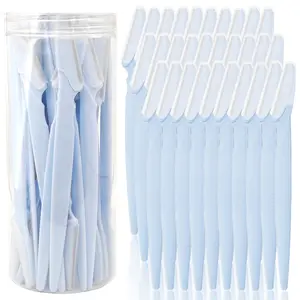 Light Blue Eyebrow Razor and Face Razor for Women and Men, Eyebrow Hair Trimmer and Shaver with Protective Cover,Safe and Newbie Friendly